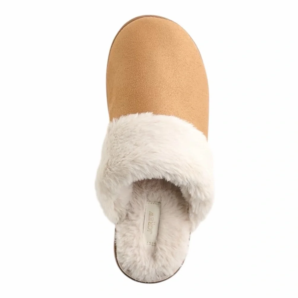 New with Tags! J. Crew Sueded Scuff Slippers in Desert Khaki. Size 6.